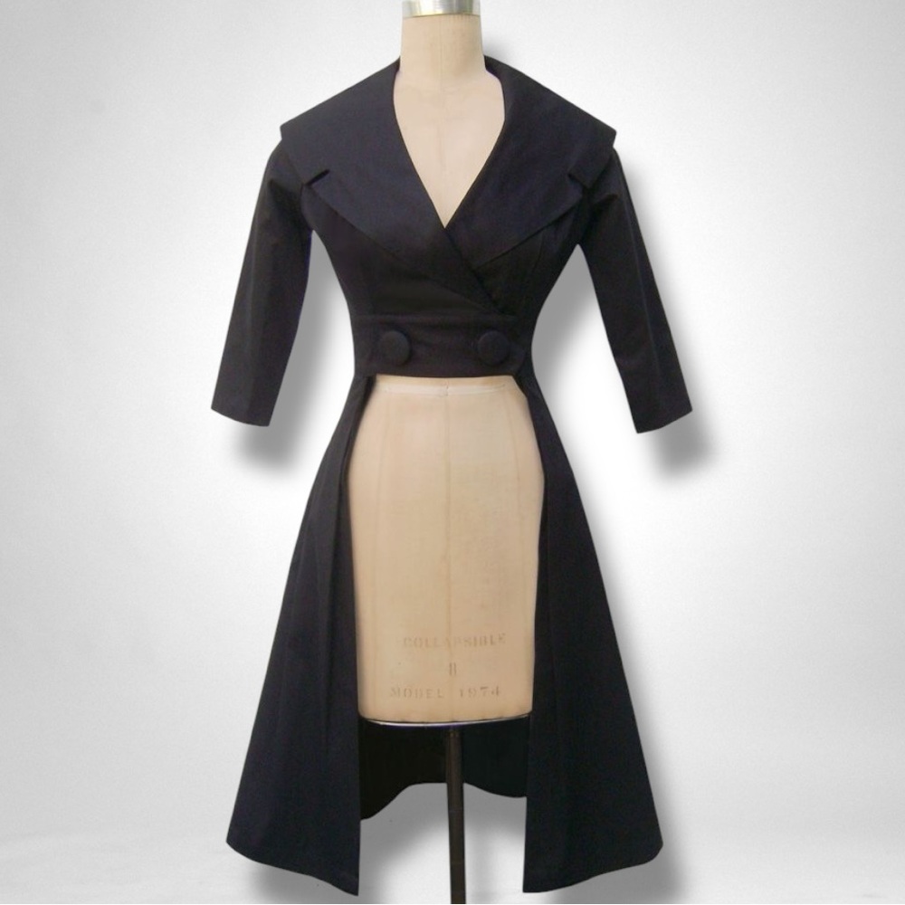 Trashy Diva Cutaway Courtney Coat Dress in Matte Black Size 2 - Picture 14 of 14
